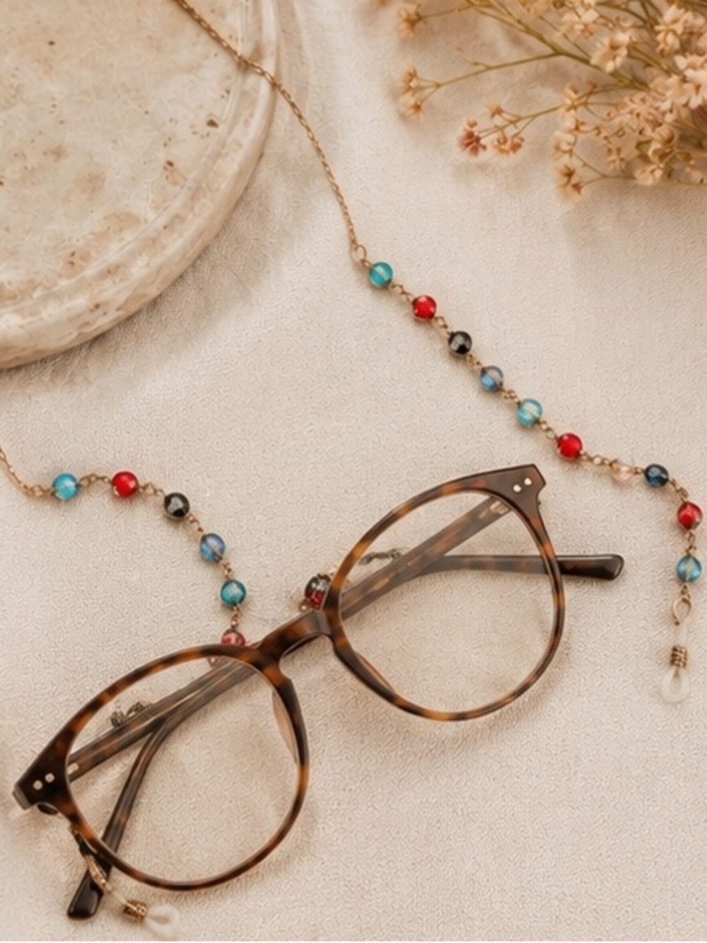 Colorful Beaded Eyeglass Holder Chain | Boho Glasses Lanyard